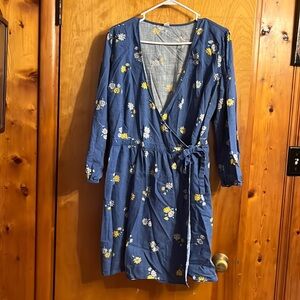 Daisy Print Wrap Dress